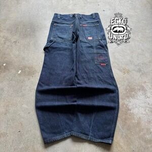 Baggy Ecko Unltd. Carpenter Wide Leg Jnco Styl Y2K VTG Denim Jeans 36x33